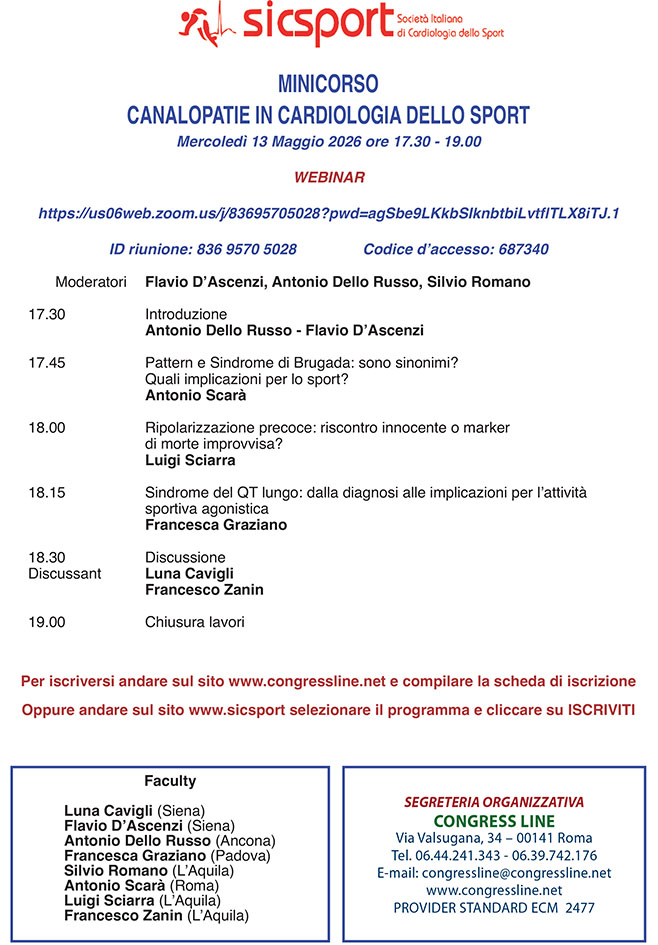 MINICORSO CANALOPATIE IN CARDIOLOGIA DELLO SPORT 